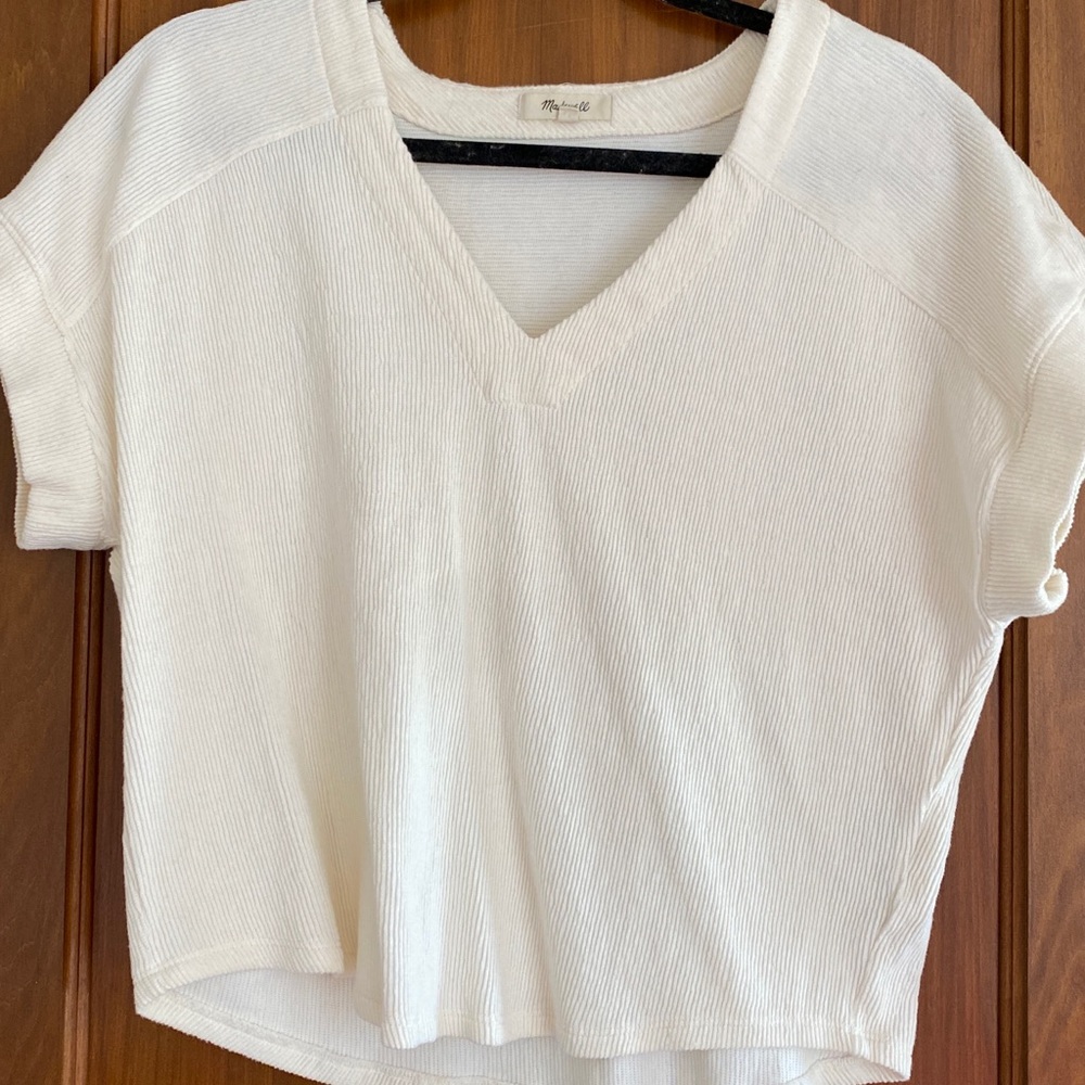 Madewell white V Neck Tee